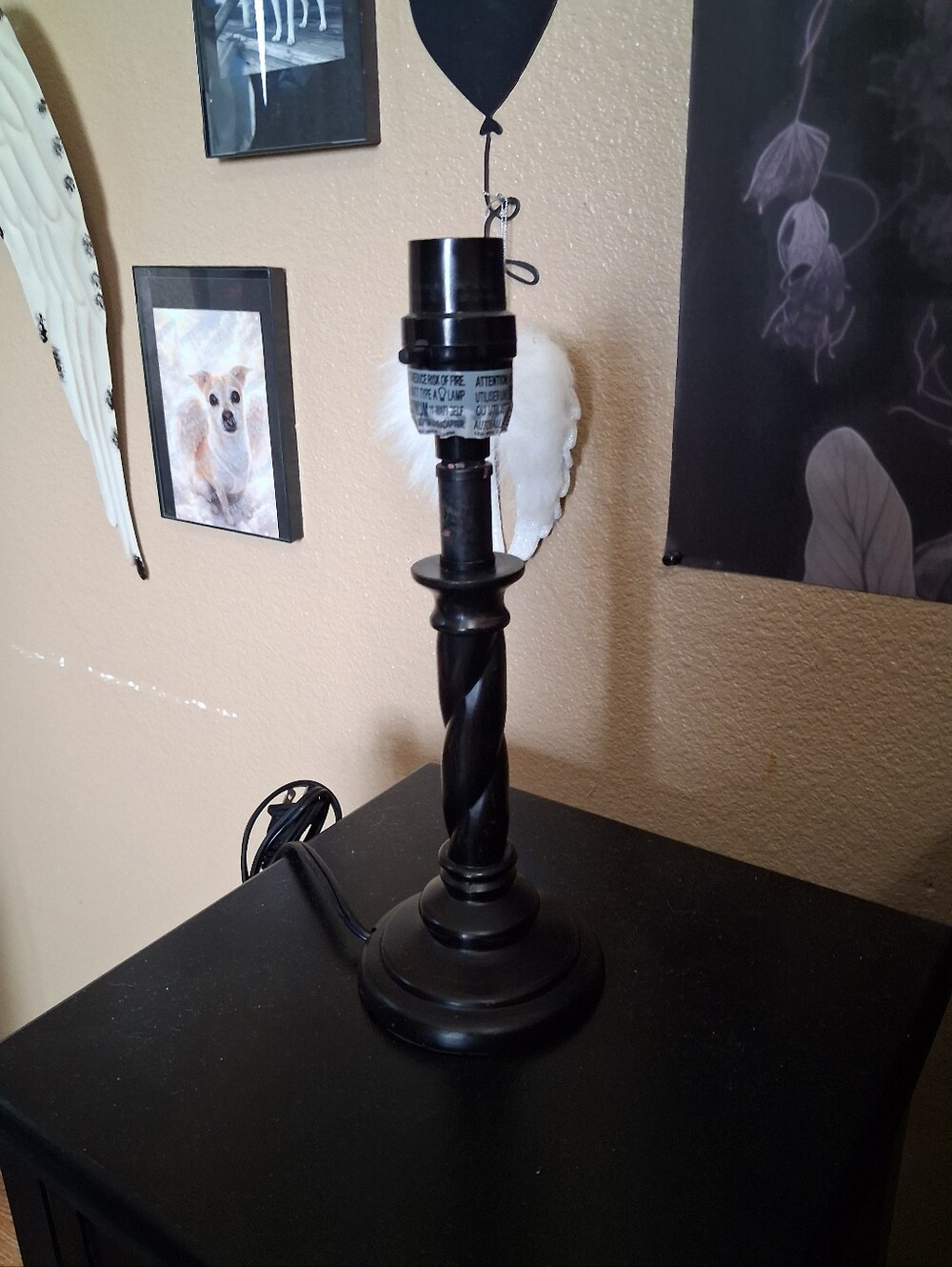Black Lamp No Shade